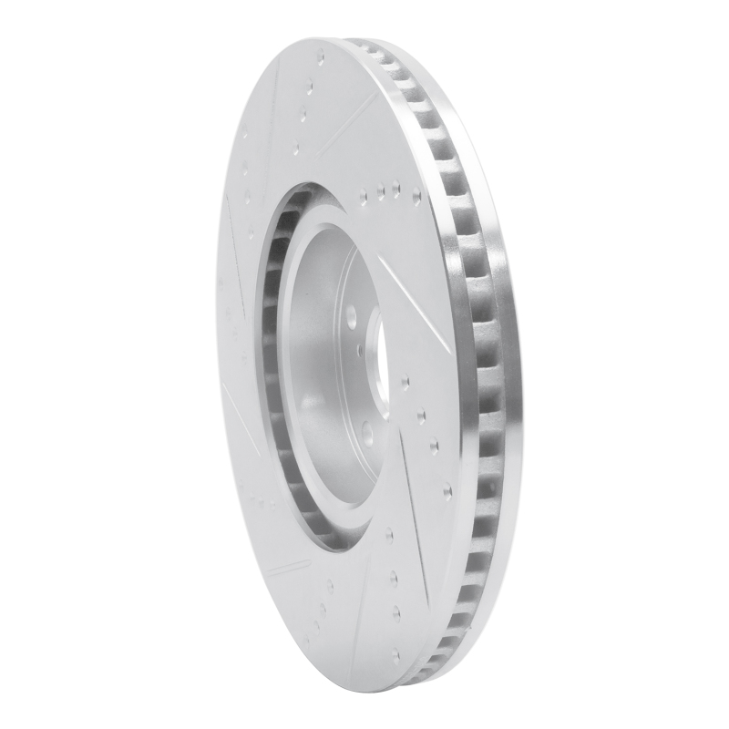 Lexus GS450H Brake Rotor (1) - Front Right - R1 Concepts - Drilled & Slotted - Silver - `09-`11